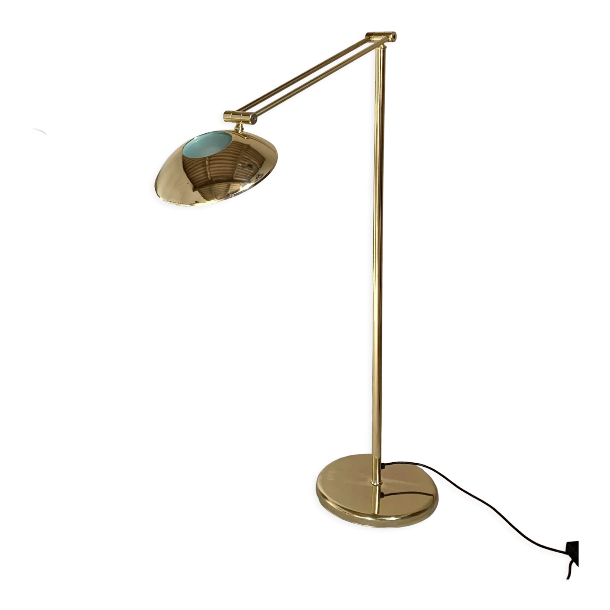 Lampadaire liseuse articulée metal doré vintage