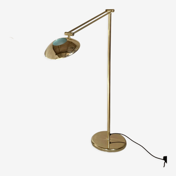 Vintage golden metal articulated floor lamp