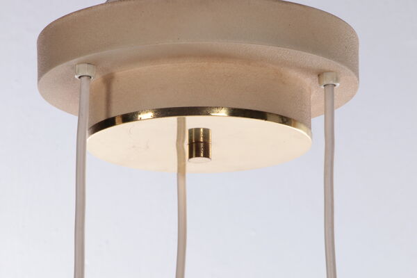 Suspension vintage avec trois sphères en verre opale, 1960 Allemagne