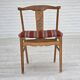 Paire de chaises de salle à manger danoises, bois de chêne massif, laine d'ameublement Années 1960