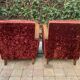 Paire de fauteuils club art déco velours frappé rouge bordeaux 1930