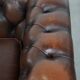 Dark brown English cowhide leather chesterfield armchair