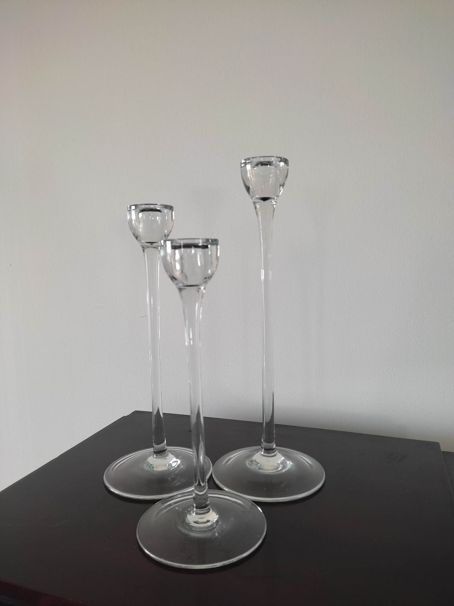 Set with 3 glass candle holders