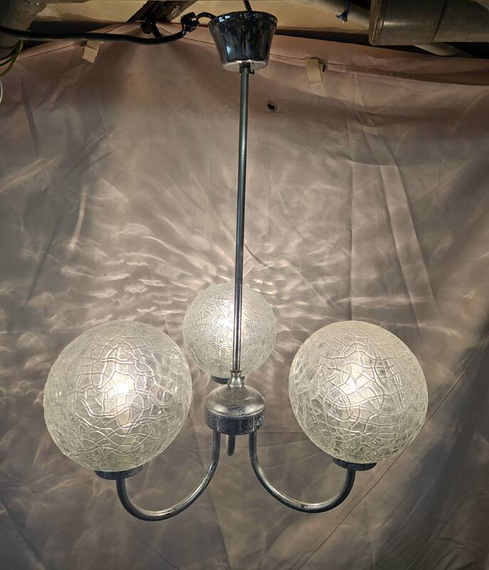Vintage 70s globe pendant light