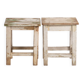 Antique white coffee tables (circa 1920). 2-piece set