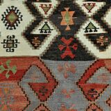 Red Blue Geometric Kilim Rug 112x207Cm SK 35319