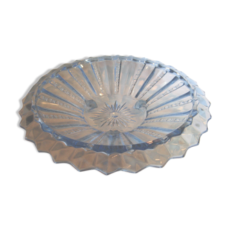 Ancien Plat bleu en verre moulé-pressé Brockwitz 1941