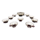 Set of Ten Smoked and Crimson Murano Glass Dessert Bowls in the style of Ze