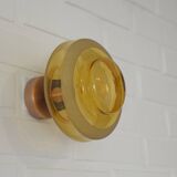 1 of 2 hand blown amber glass ceiling lights / redesign vintage wall lamps