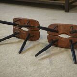 Pair of Pirkka stools by Ilmari Tapiovaara for Laukaan Puu (first edition, stamped) 1950s