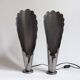 Paire de lampes en acier brossé⎮Années 60,70