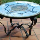 Table basse verre eglomise