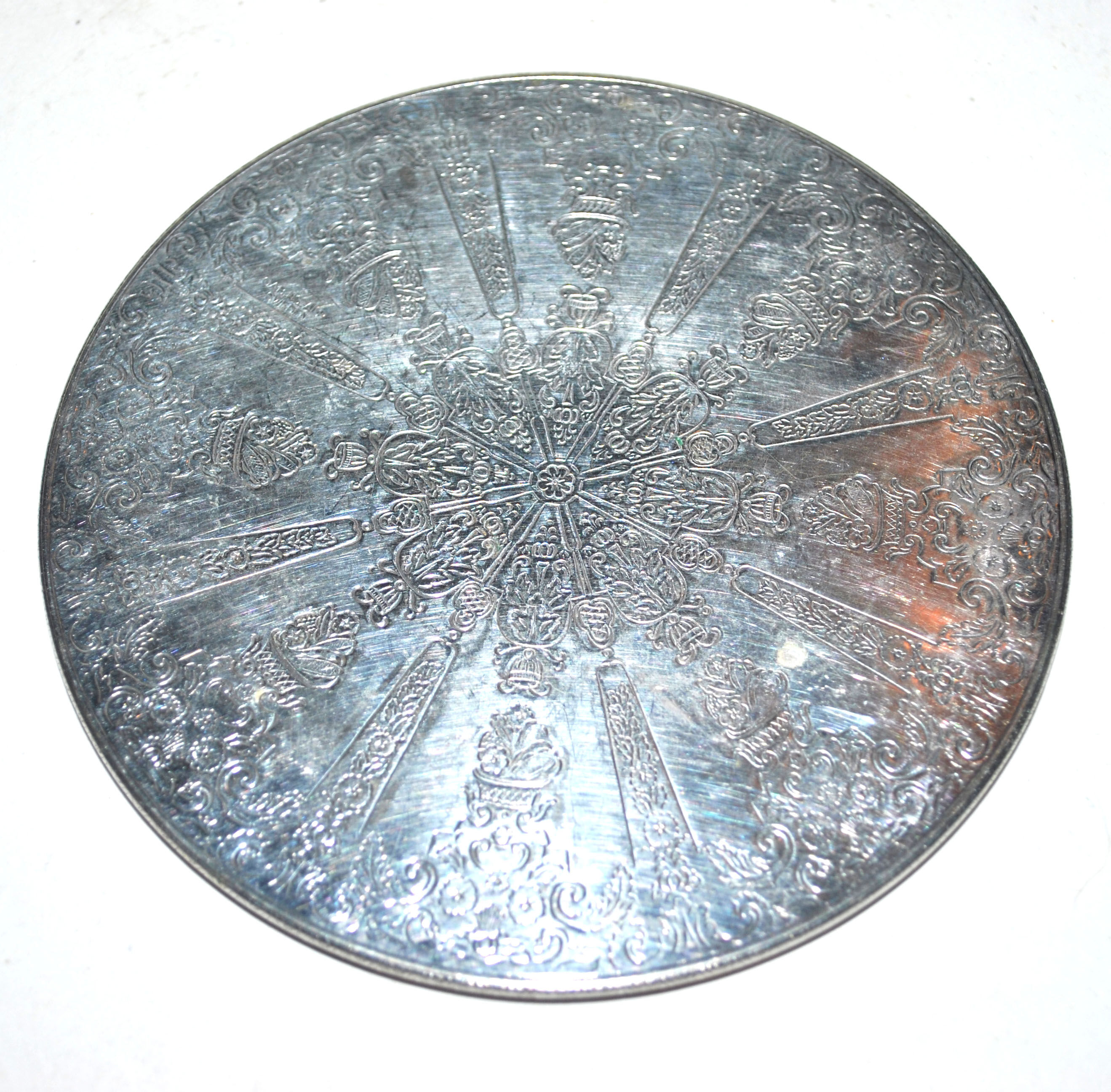 Table mat - silver metal sub-dish "gab ns alp" sweden