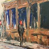 Old painting, view of Montmartre, signed Pierre Lemoine (1920-2006)