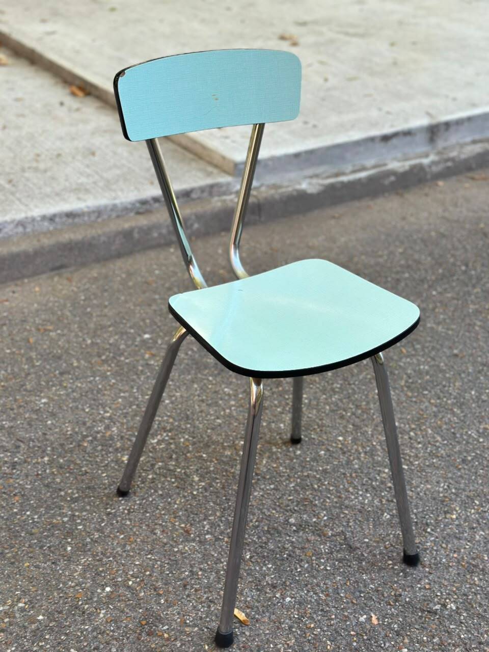 Vintage pastel blue/sea green Formica chair — Retro 50s/60s