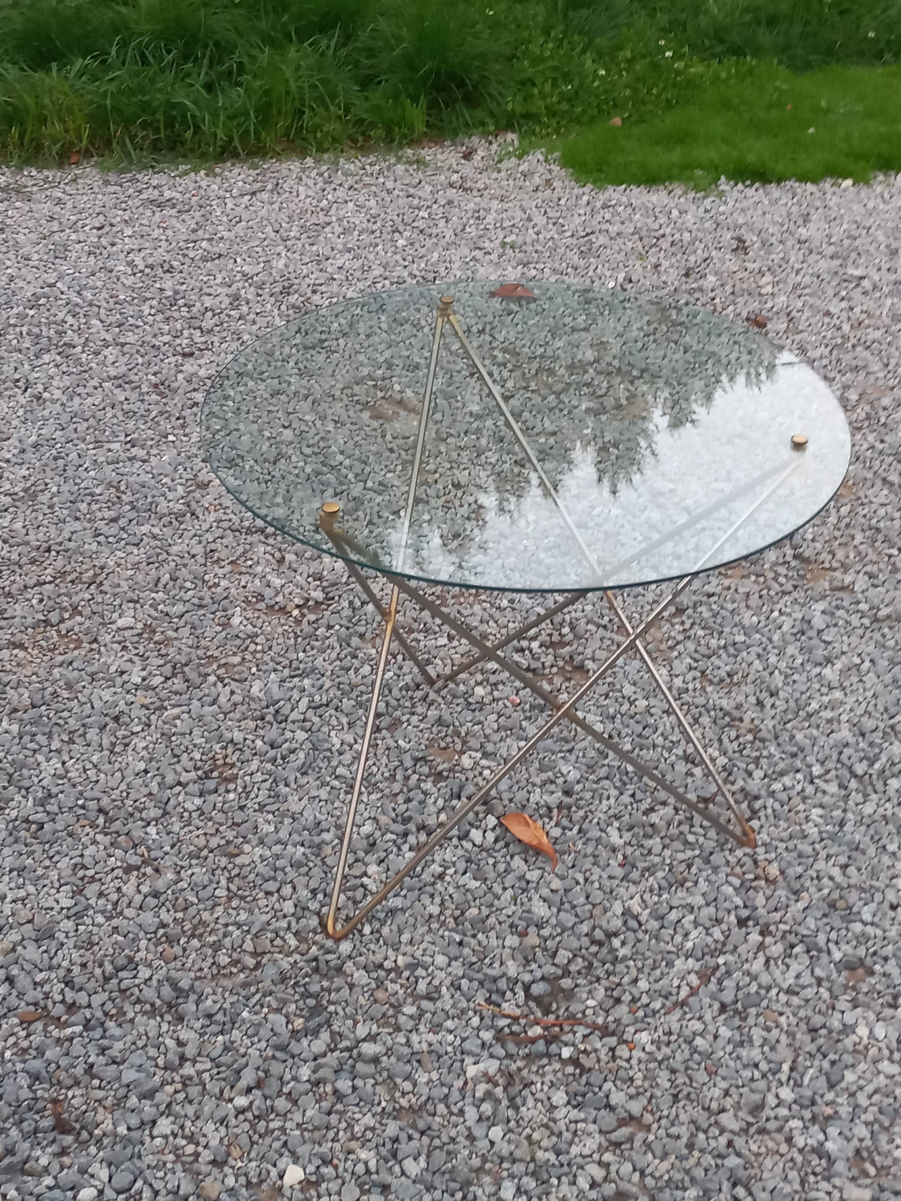 Florent Lasbleiz vintage coffee table in glass and metal