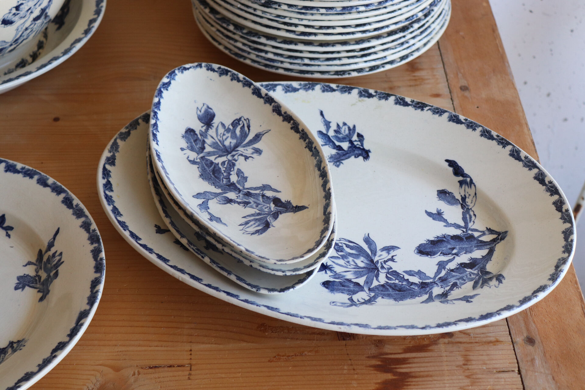 antique Gien service model Cactus in earthenware
