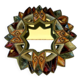 Vintage 70s Roland Zobel ceramic sun mirror
