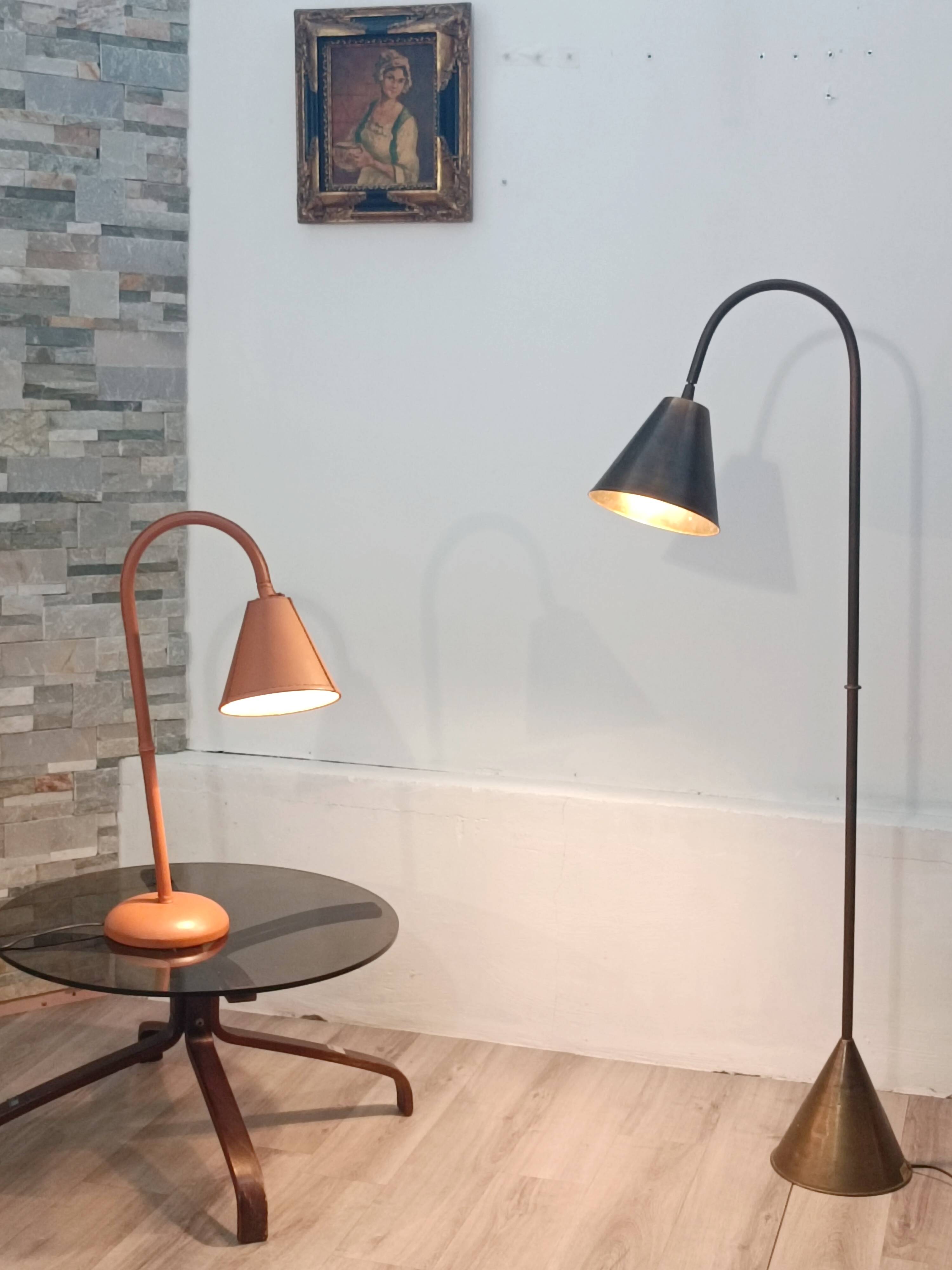 Brass floor lamp by Jacques Adnet for Valenti 1960s