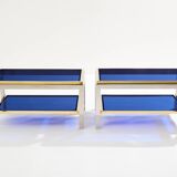 Pair of Flaminia chrome brass side tables by Willy Rizzo 1970