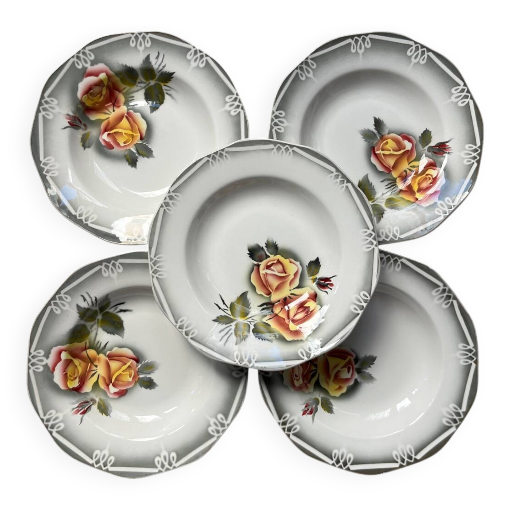 Set 5 assiettes « Odile »  Digoin Sarreguemines 