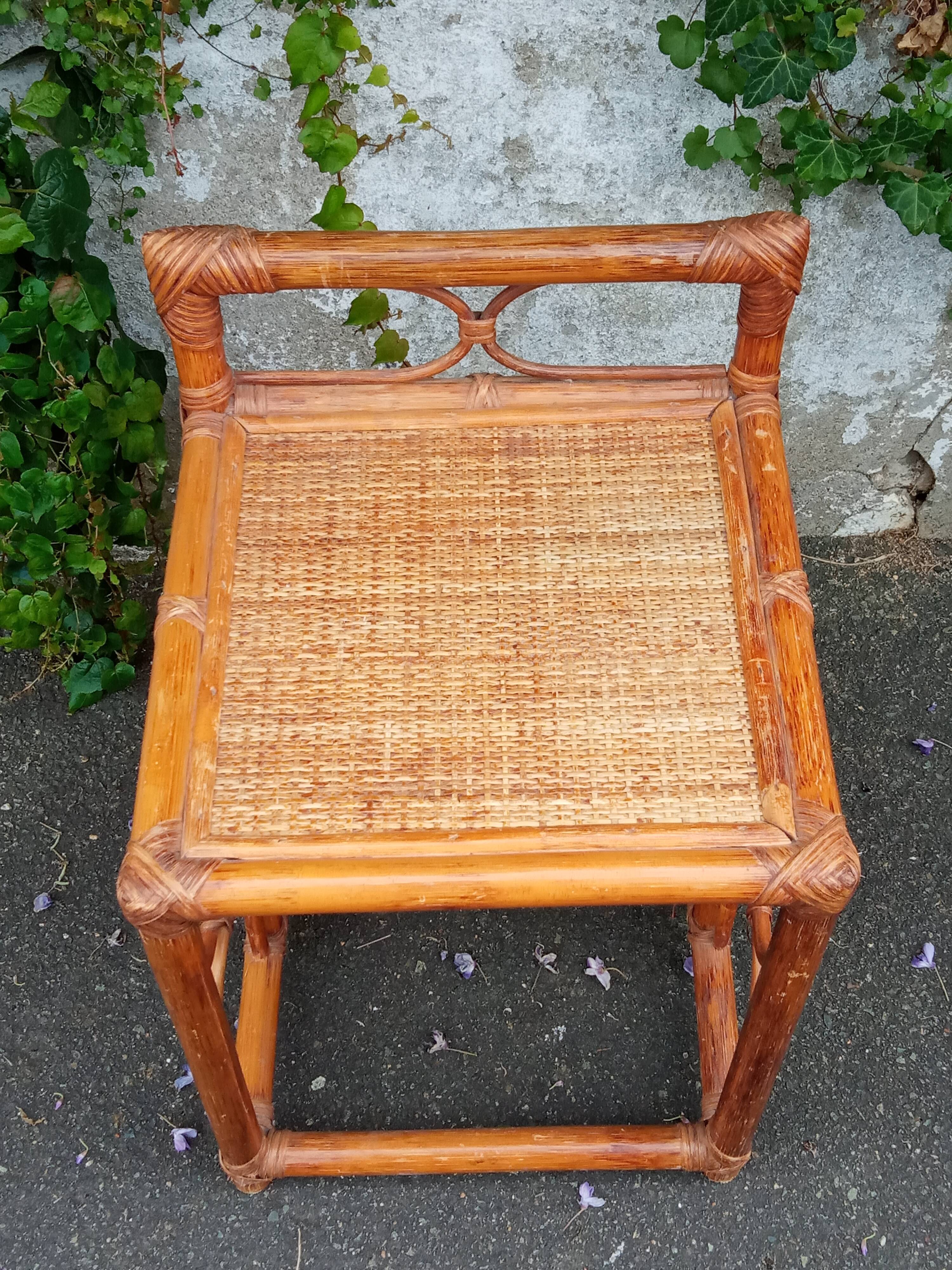 Rattan side table