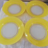 Set of 4 vintage Duralex hollow plates