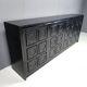 Black brutalist credenza, 1970s - vintage brutalist credenza - graphical brutalist credenza