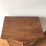 Meuble chiffonnier marqueterie ancien artisanal