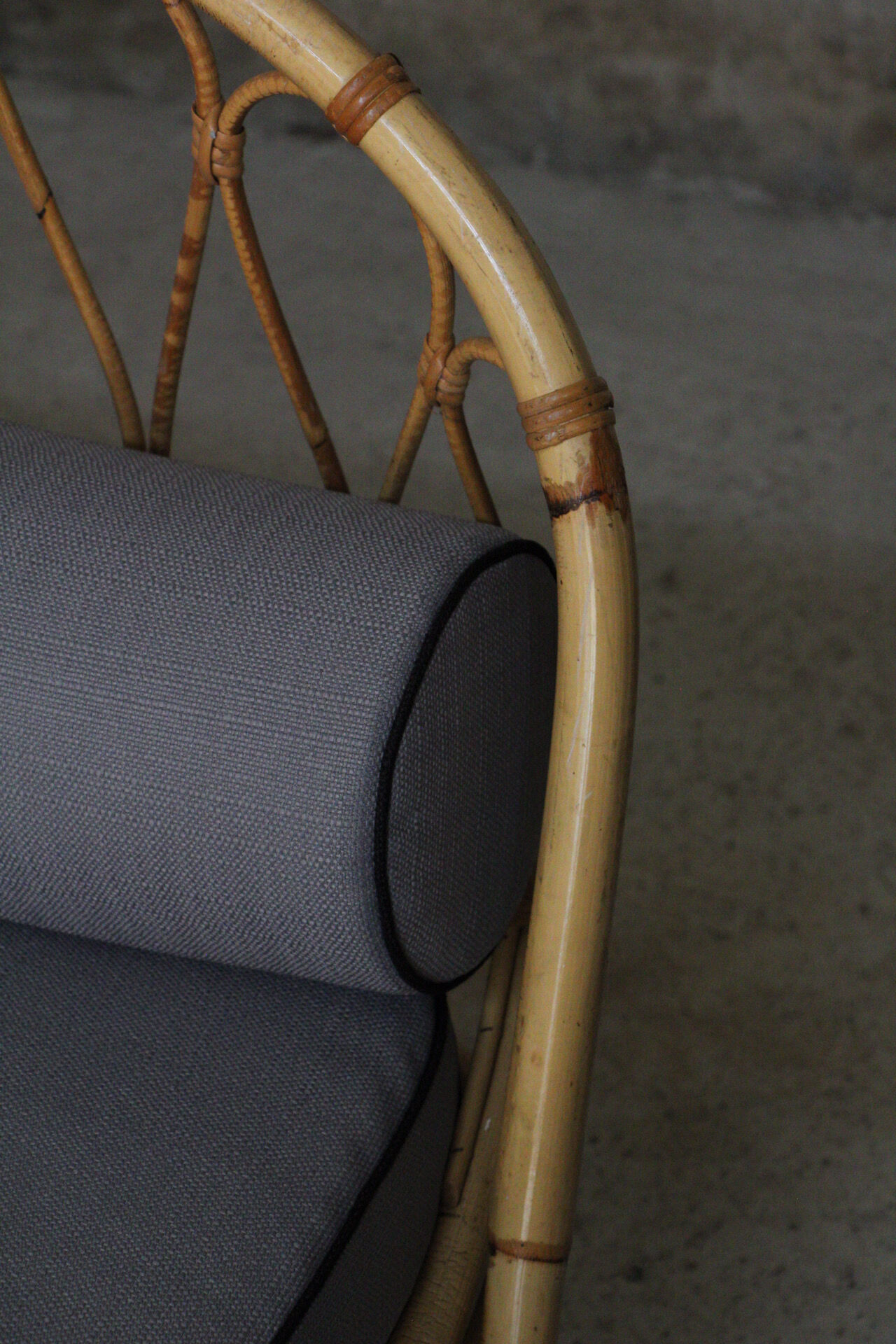 Daybed rotin Louis Sognot 1960