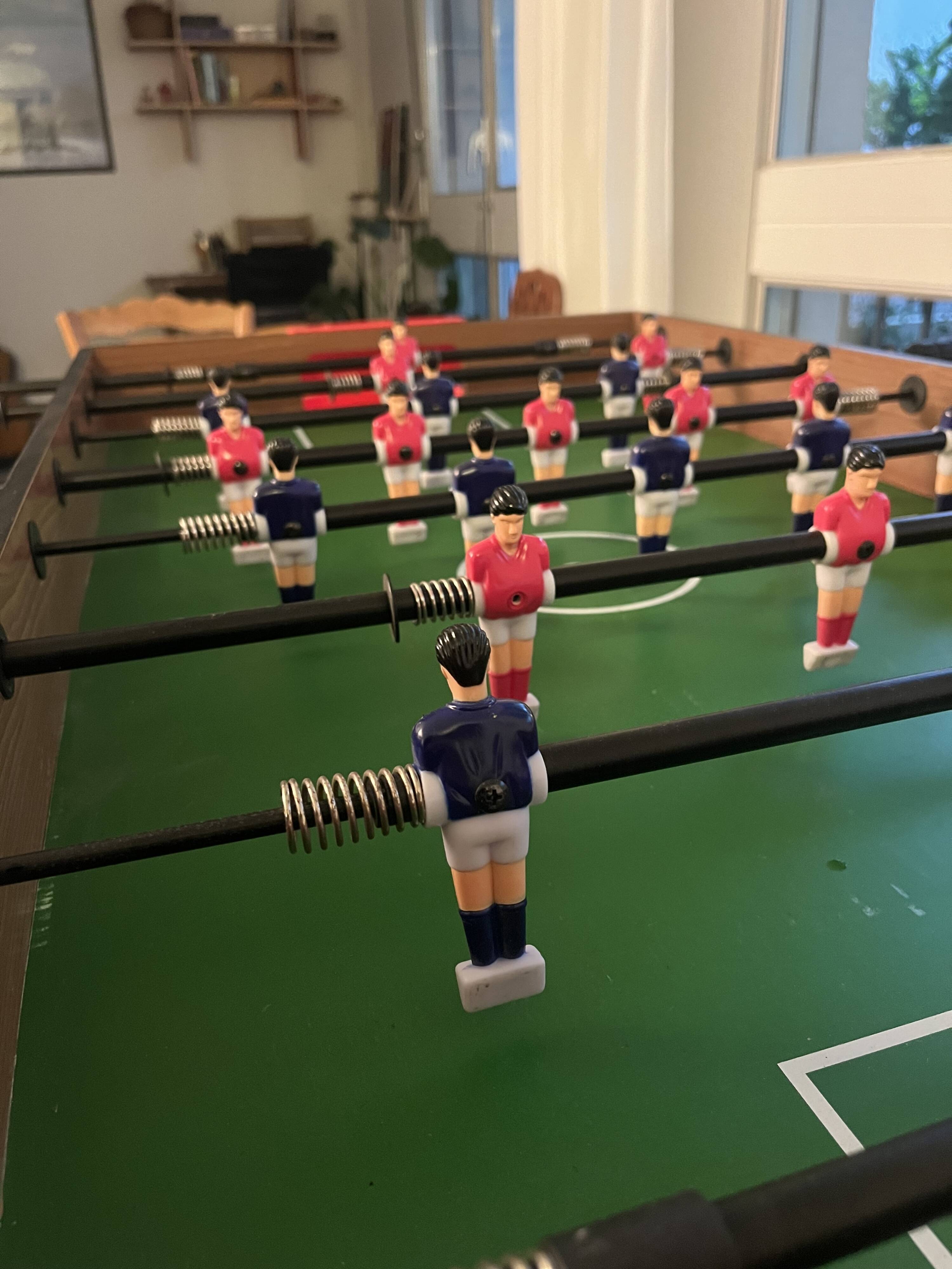 Wooden mobile foosball table