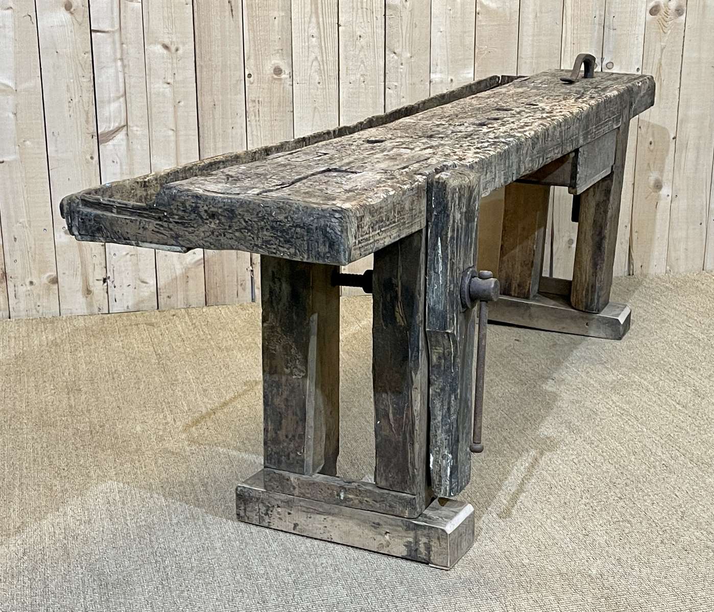 1930s carpenter's workbench in oak, poplar and beech