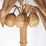 Rattan "coconut/palm" floor lamp
