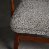 Viggo Boesen, Lounge Chair in Oak and Sheepskin Shearling, Modern Danish, 1950s
