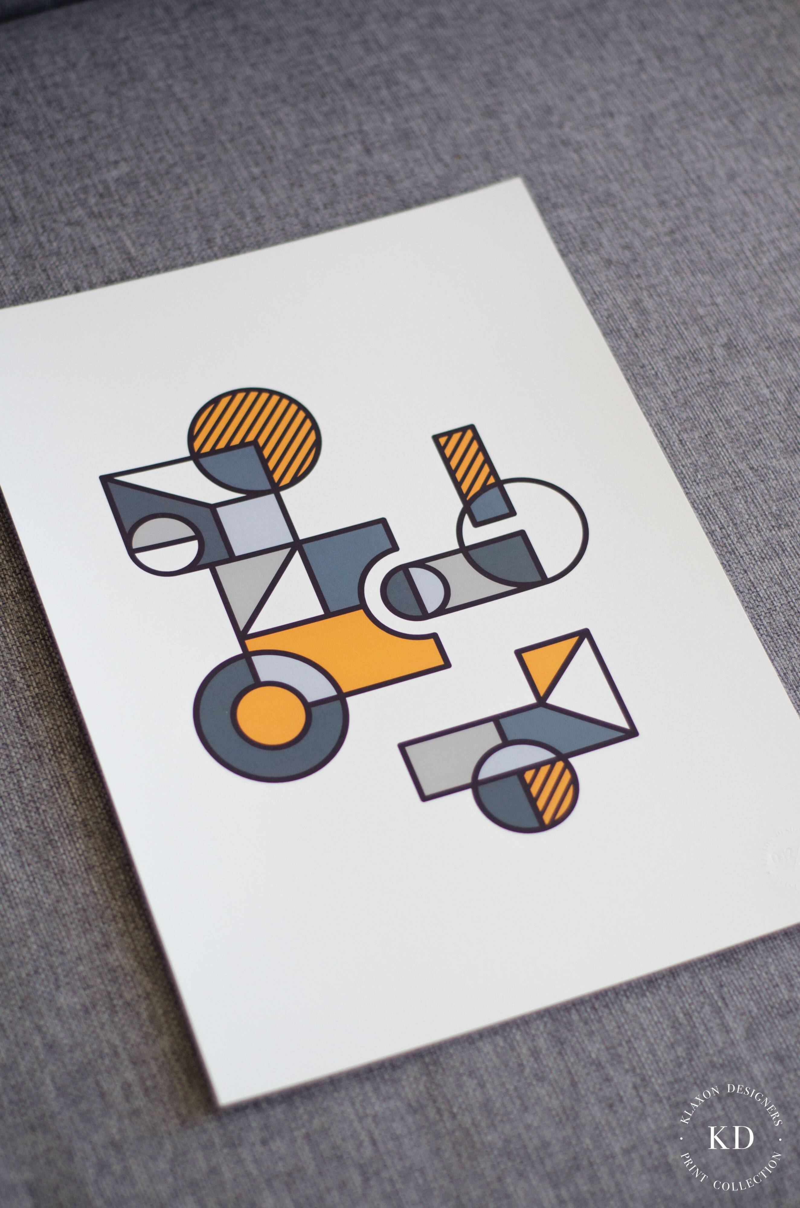 Illustration - Affiche A3 abstraite géométrique graphique colorée numérotée #003