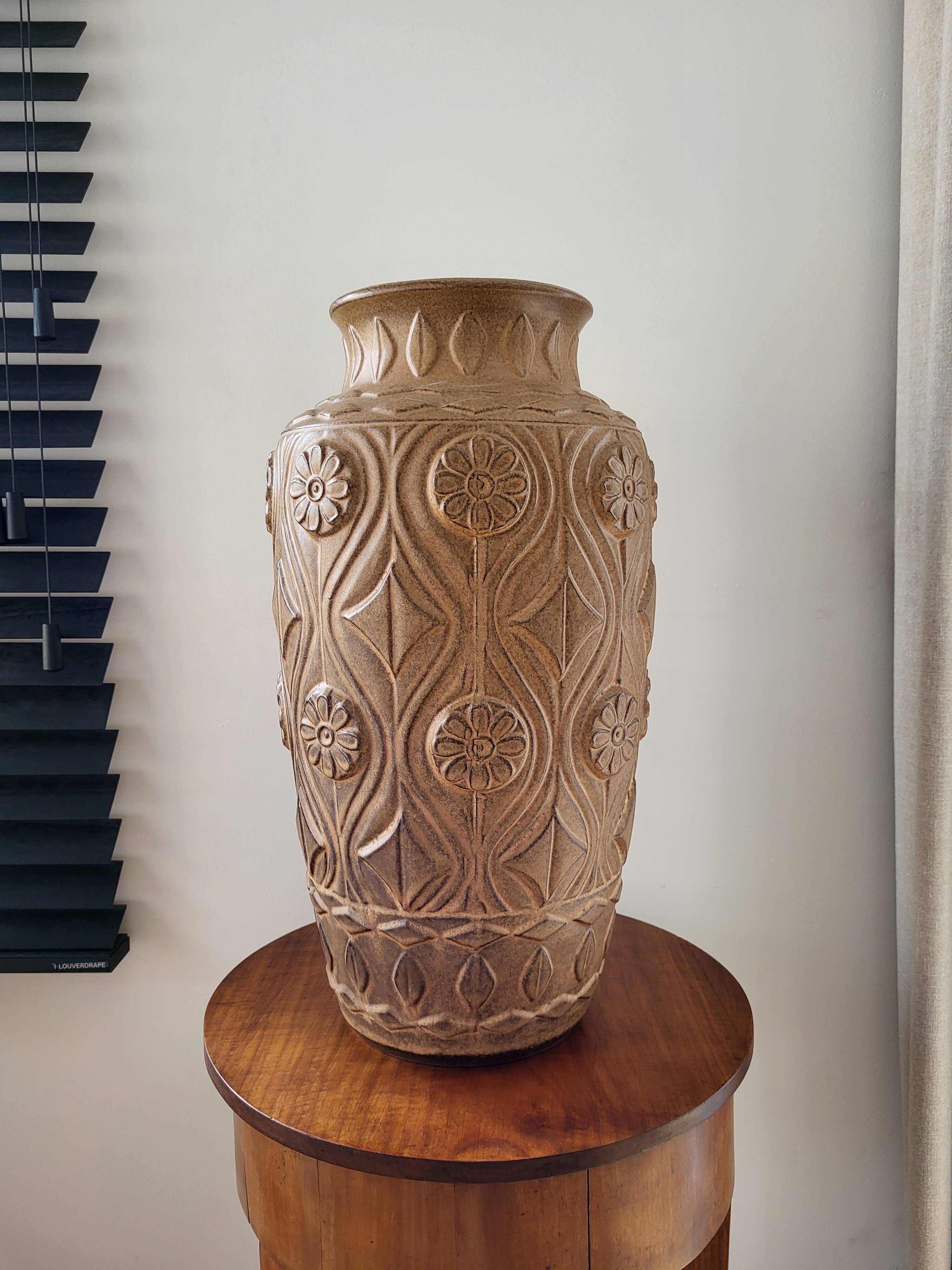 Vase vintage XXL, céramique, Bay, numéroté 76/50, Allemagne de l'Ouest