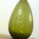 drop-shaped soliflore vase, green glass