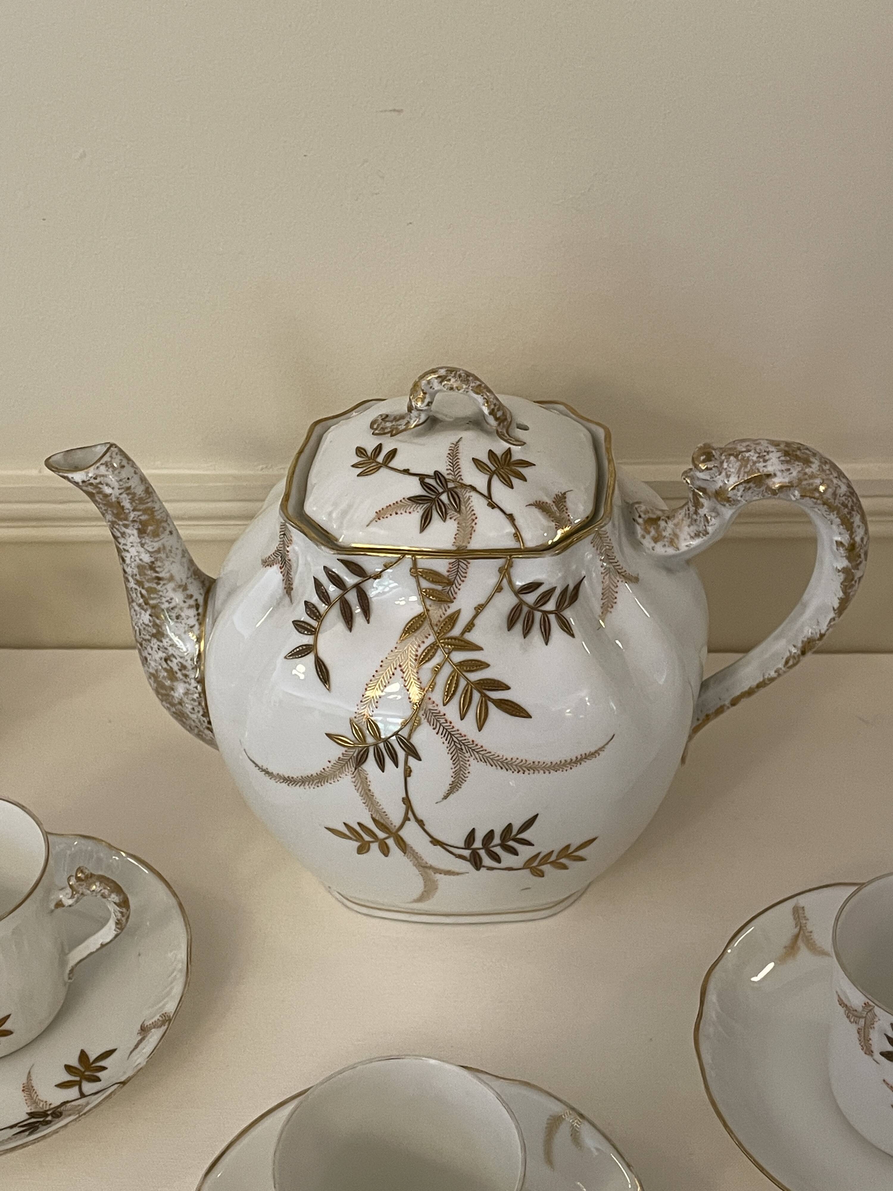 Coffee service Limoges Léon Sazerat 19th century - 12 cups