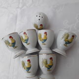 Service 6 shells and white earthenware salt shaker