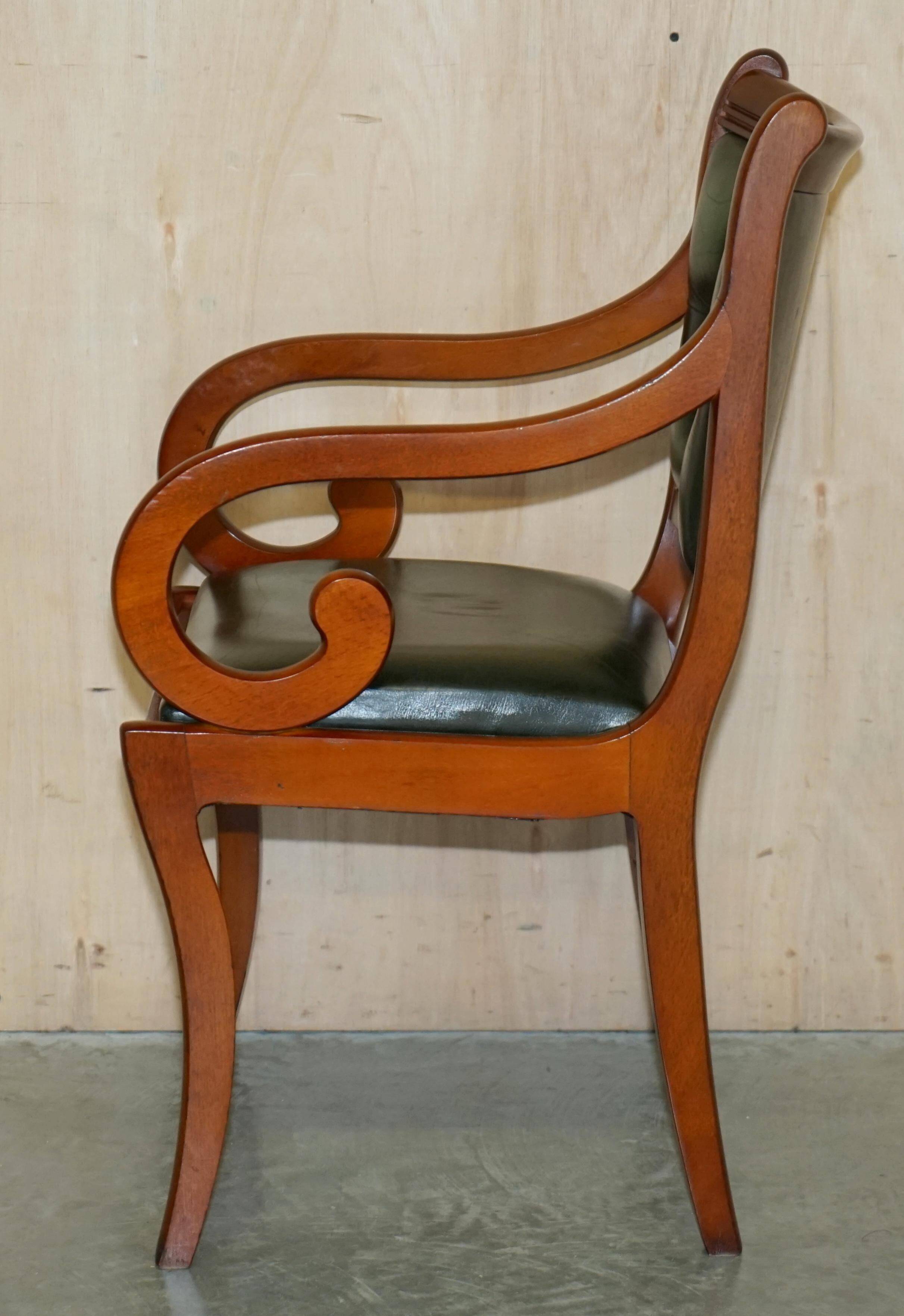 Chesterfield upholstered leather office chair, Victorian style