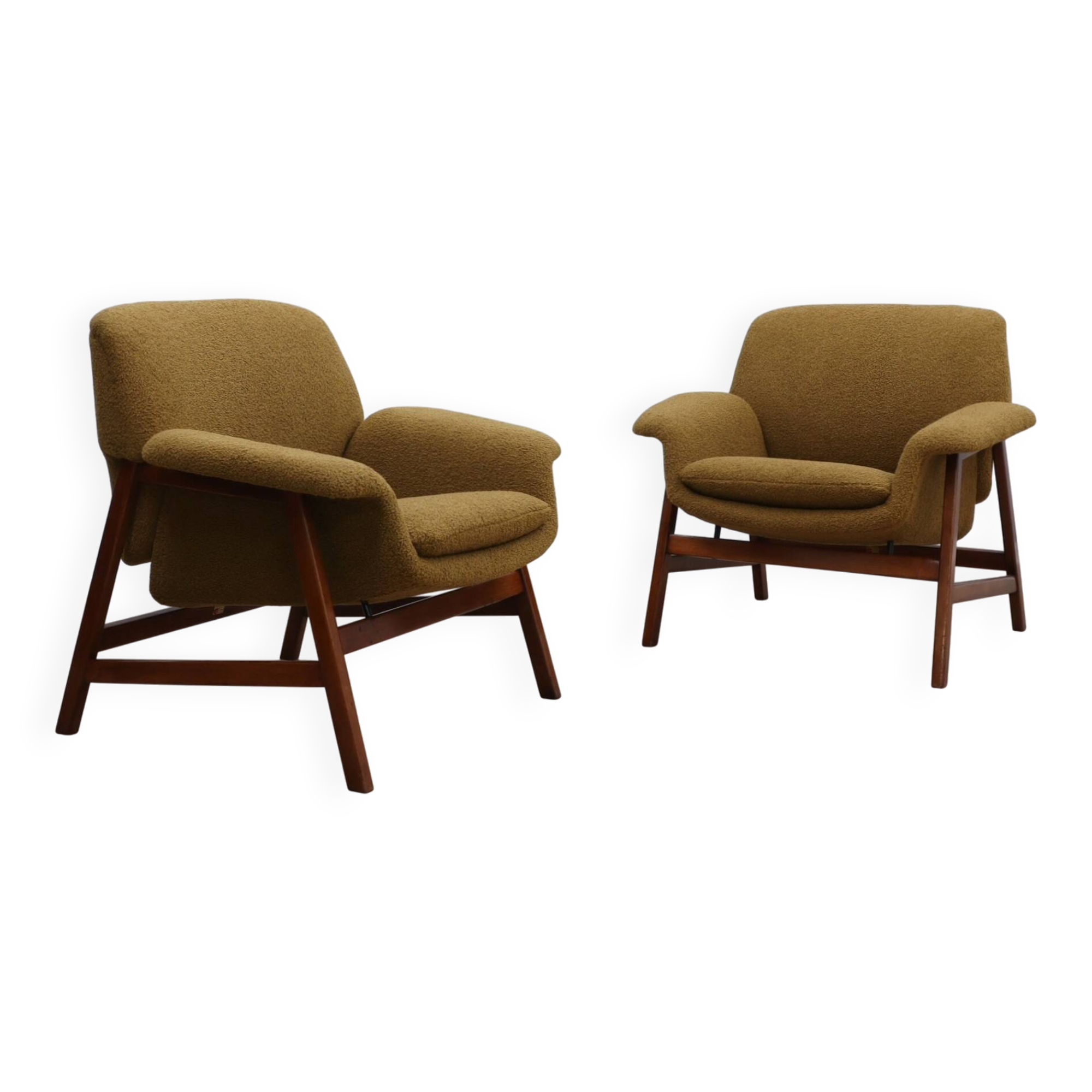Pair 849 armchairs Gianfranco Frattini for Cassina Meda 1950s