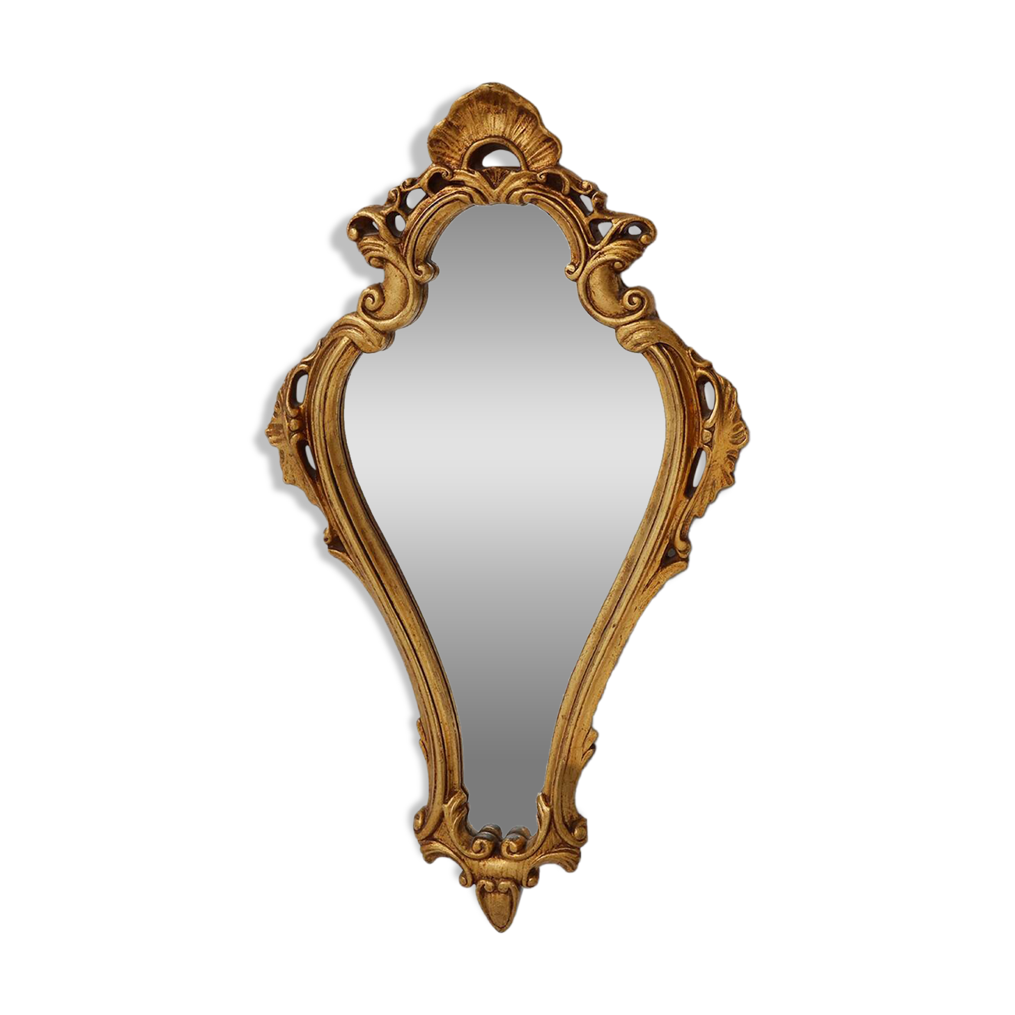 French 20th century baroque style gilded crested mirror