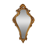 Miroir à crête doré de style baroque français du XXe siècle