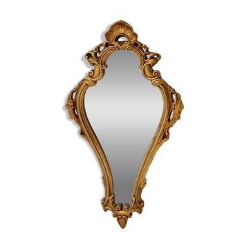 Miroir à crête doré de style baroque français du XXe siècle