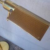 Reading floor lamp in golden brass vintage design 1970