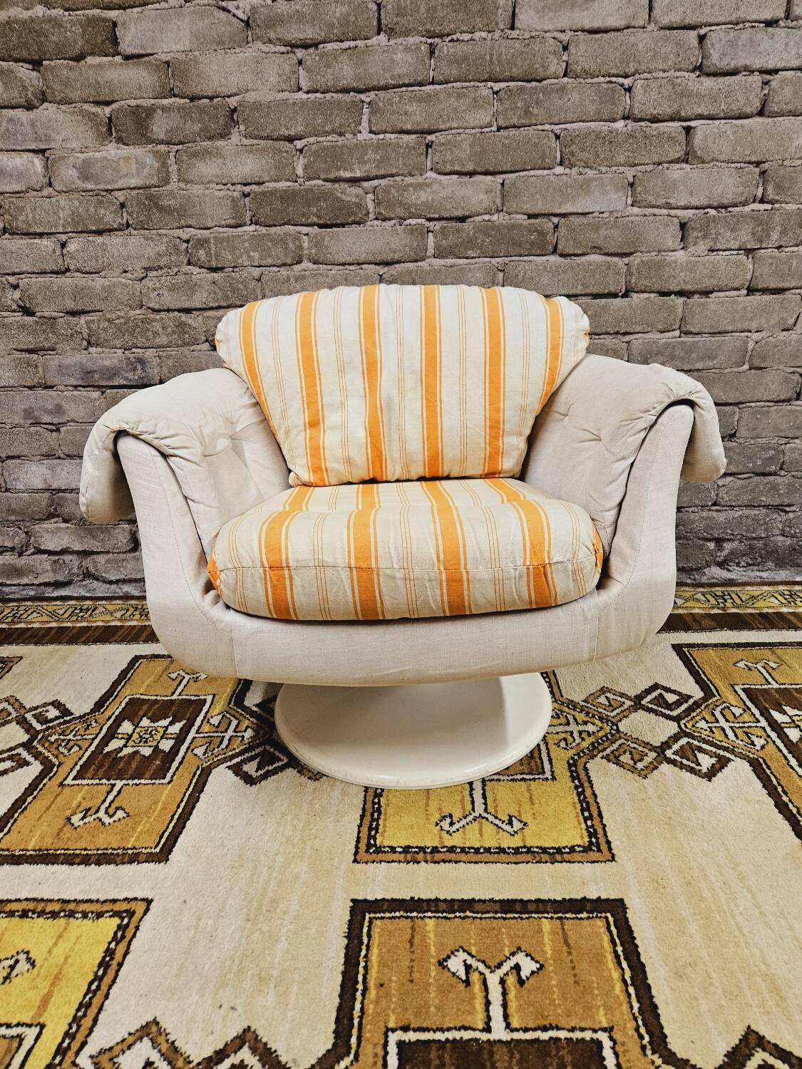 Swivel shell armchair by lusch erzeugnis 1970 vintage