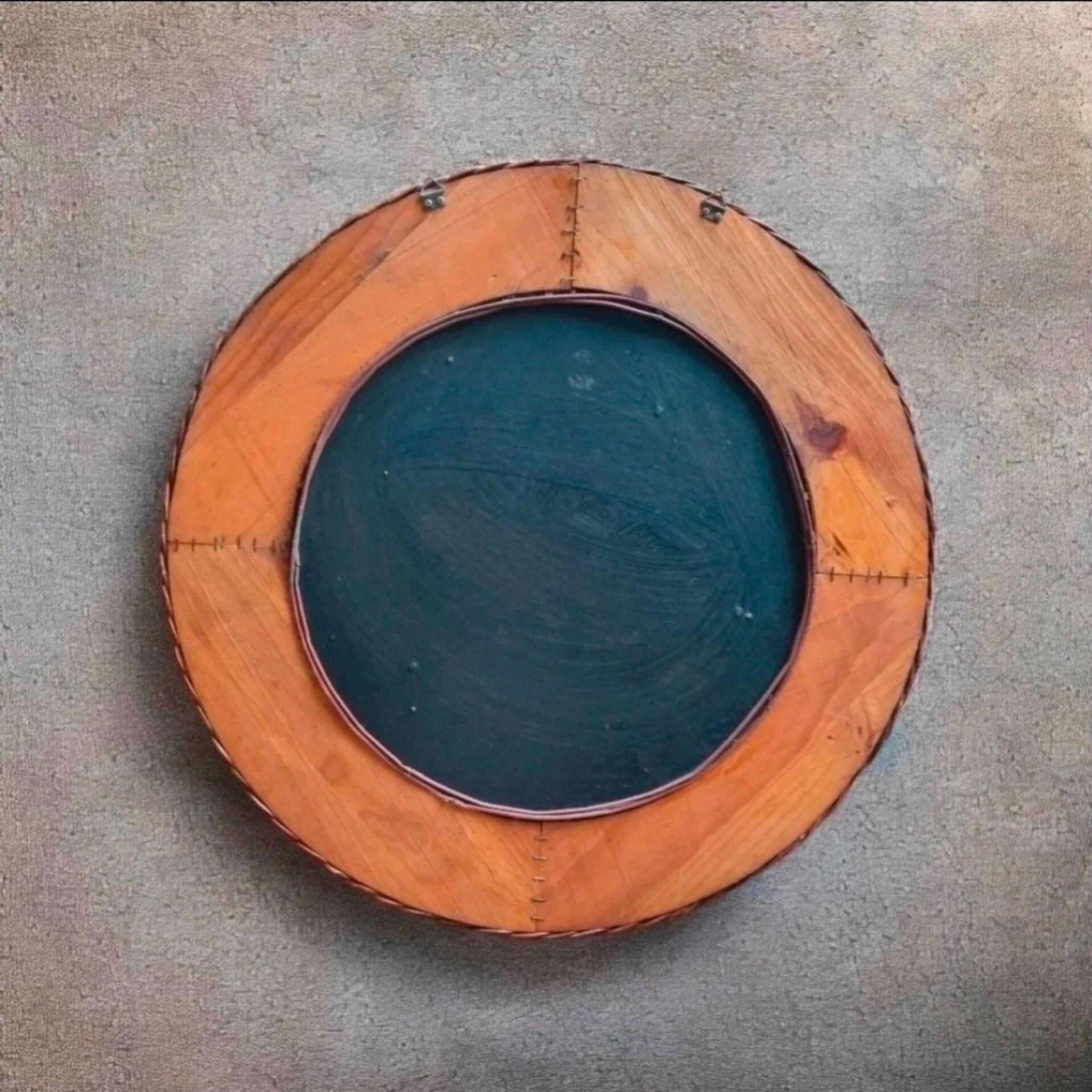 Grand miroir osier années 60