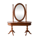 Traditional wooden dressing table with oval mirror.