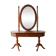 Traditional wooden dressing table with oval mirror.
