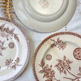 5 grandes assiettes anciennes en Terre de fer marron - Grand Dépôt Paris